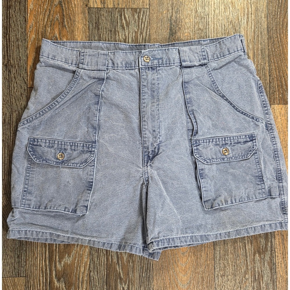 Vintage The Mens Store at Sears Denim Cargo Shorts Blue Cotton Size 34 Utility
